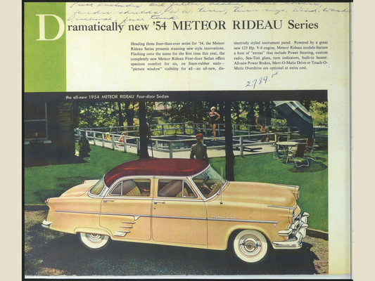 1954 Meteor Cars Brochure Page 2 0054-0026 — 18×24 proportions