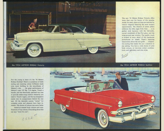 1954 Meteor Cars Brochure Page 3 0054-0027 — 16×20 proportions