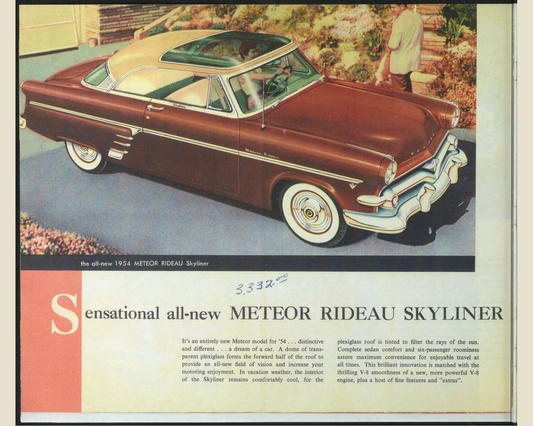 1954 Meteor Cars Brochure Page 4 0054-0028 — 16×20 proportions