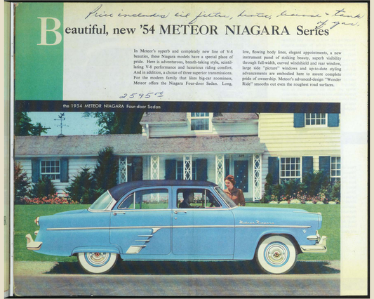 1954 Meteor Cars Brochure Page 5 0054-0029 — 16×20 proportions