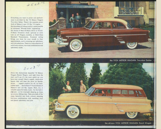 1954 Meteor Cars Brochure Page 6 0054-0030 — 16×20 proportions