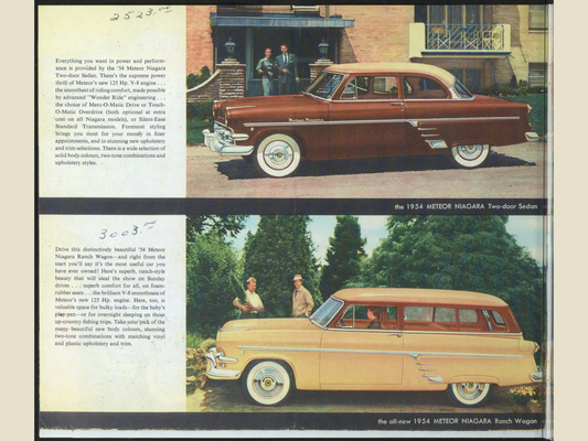 1954 Meteor Cars Brochure Page 6 0054-0030 — 18×24 proportions