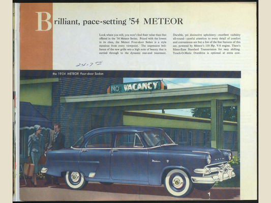 1954 Meteor Cars Brochure Page 7 0054-0031 — 18×24 proportions