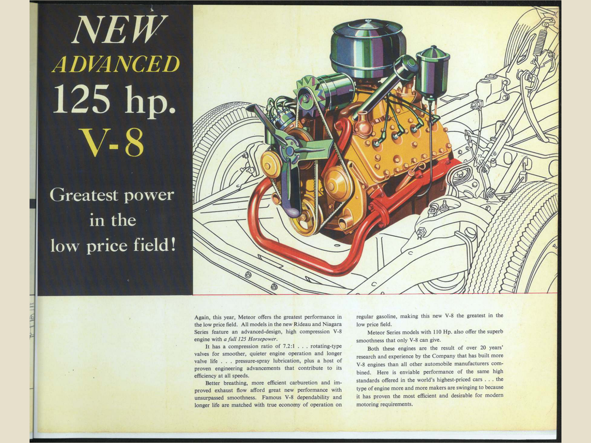 1954 Meteor Cars Brochure Page 11 0054-0033 — 18×24 proportions