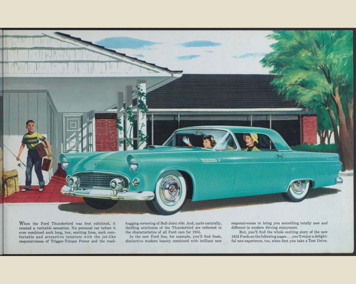 1955 Ford Car Line Brochure Page 3 0055-0007 — 16×20 proportions