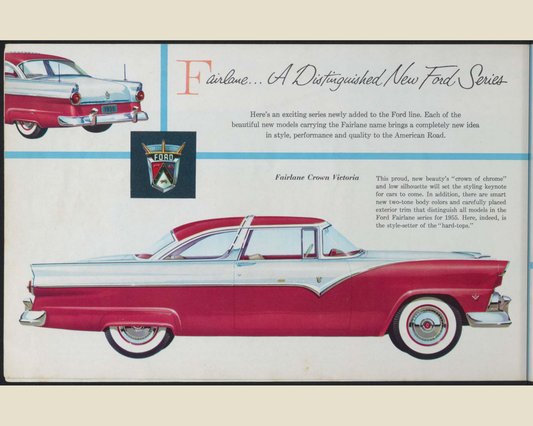 1955 Ford Car Line Brochure Page 4 0055-0008 — 16×20 proportions