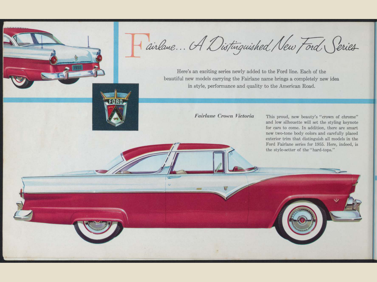 1955 Ford Car Line Brochure Page 4 0055-0008 — 18×24 proportions