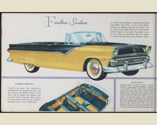 1955 Ford Car Line Brochure Page 6 0055-0010 — 16×20 proportions
