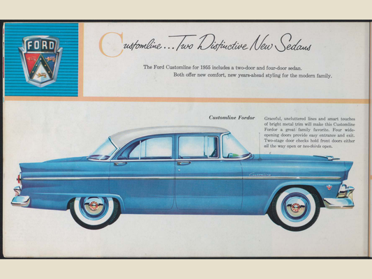 1955 Ford Car Line Brochure Page 10 0055-0011 — 18×24 proportions