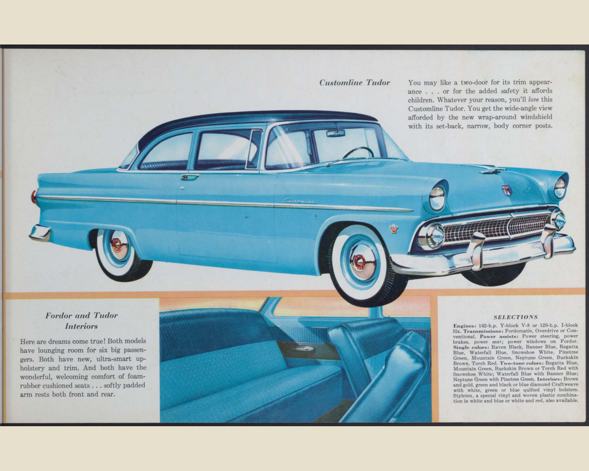 1955 Ford Car Line Brochure Page 11 0055-0012 — 16×20 proportions