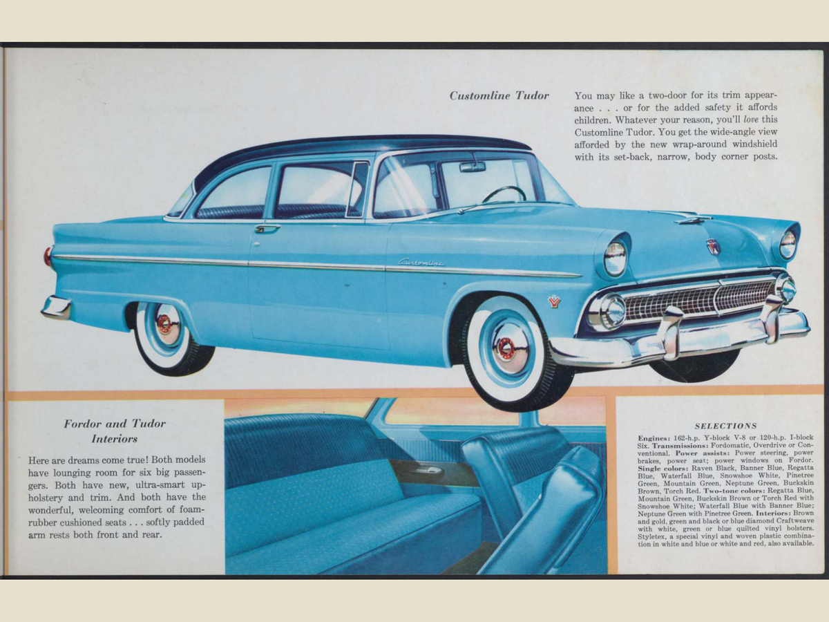 1955 Ford Car Line Brochure Page 11 0055-0012 — 18×24 proportions