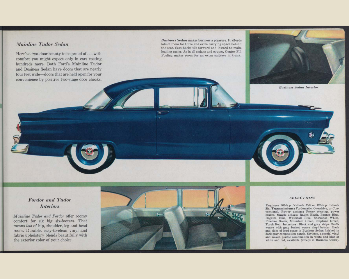 1955 Ford Car Line Brochure Page 13 0055-0013 — 16×20 proportions