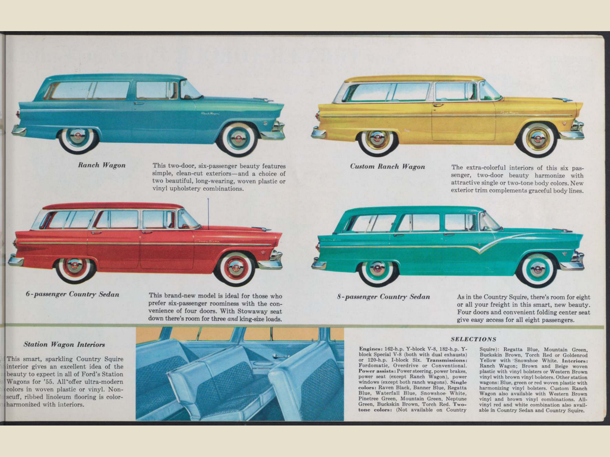 1955 Ford Car Line Brochure Page 15 0055-0015 — 18×24 proportions