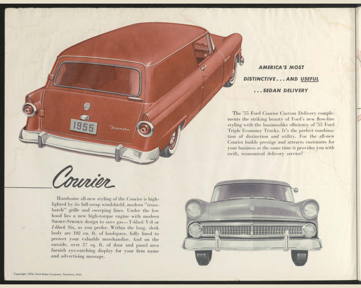 1955 Ford Courier Brochure Page 2 0055-0017 — 16×20 proportions