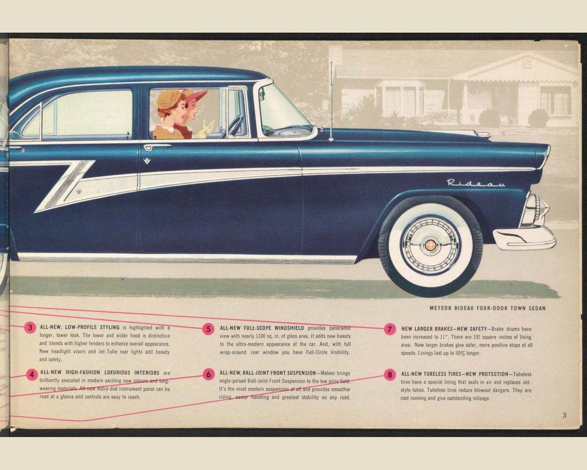 1955 Meteor Lineup Brochure Page 3 0055-0022 — 16×20 proportions
