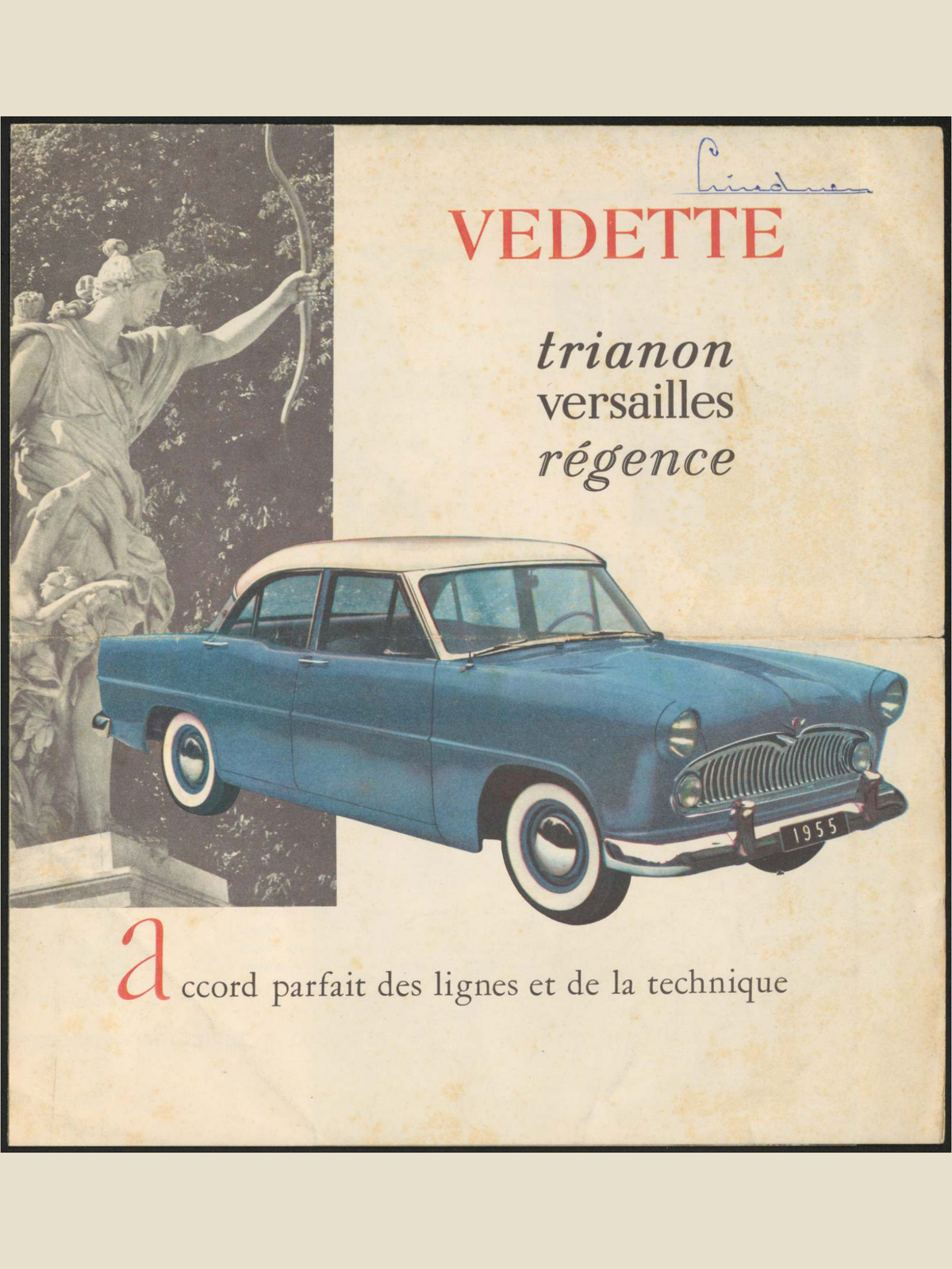 1955 Ford Vedette Brochure Page 1 0055-0029 — 18×24 proportions