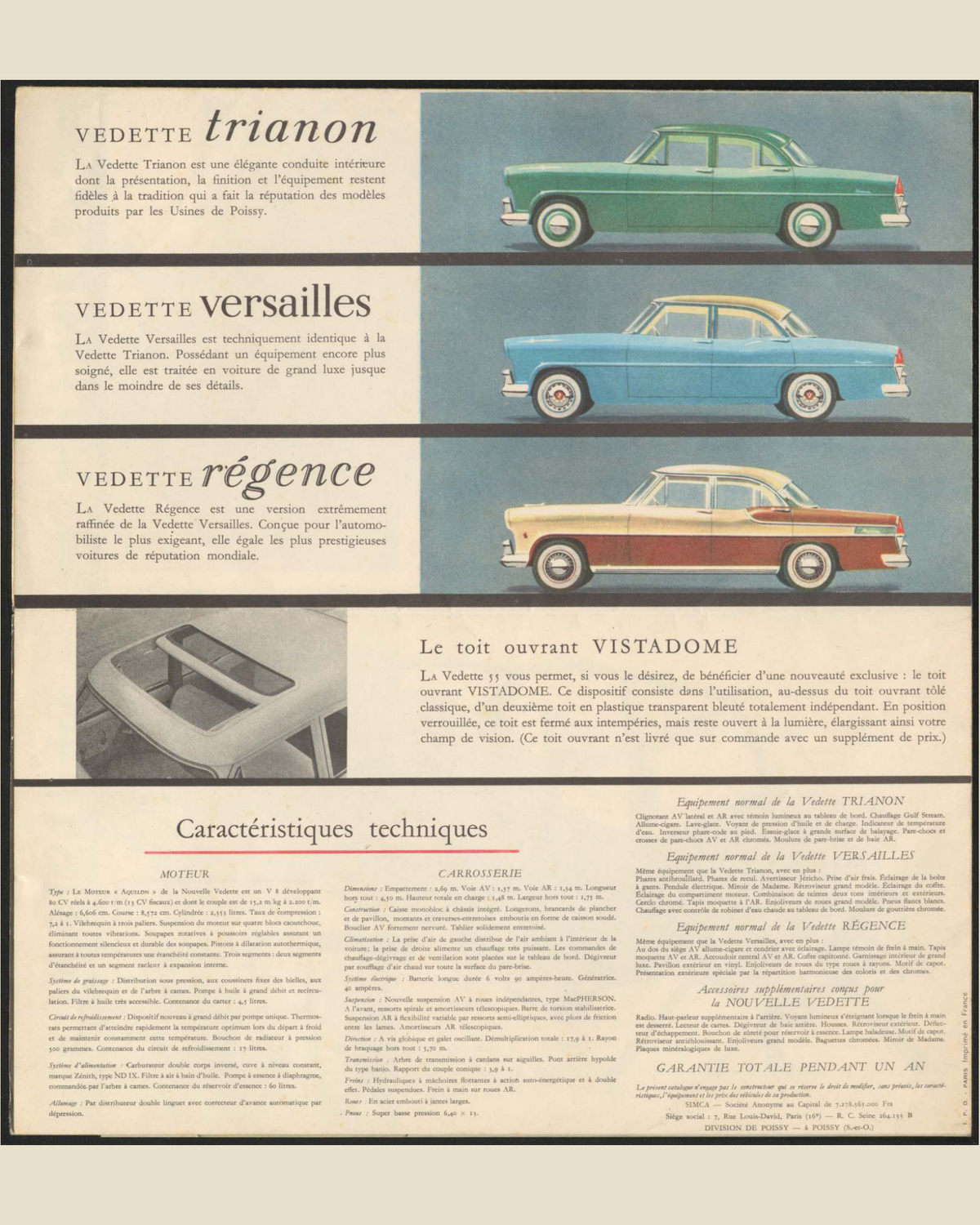 1955 Ford Vedette Brochure Page 6 0055-0032 — 16×20 proportions