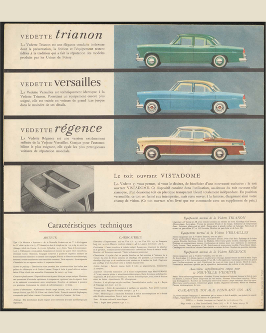 1955 Ford Vedette Brochure Page 6 0055-0032 — 16×20 proportions