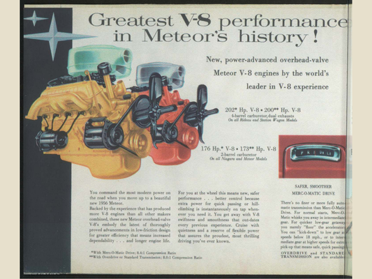 1956 Meteor Vehicles Brochure Page 4 0056-0023 — 18×24 proportions