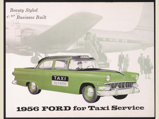 1956 Ford Taxi Brochure Page 1 0056-0025 — 18×24 proportions