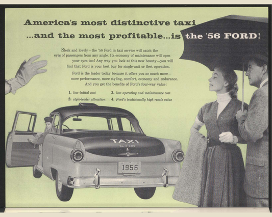 1956 Ford Taxi Brochure Page 2 0056-0026 — 16×20 proportions