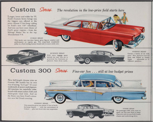 1957 Ford Car Line Brochure Page 3 0057-0015 — 16×20 proportions
