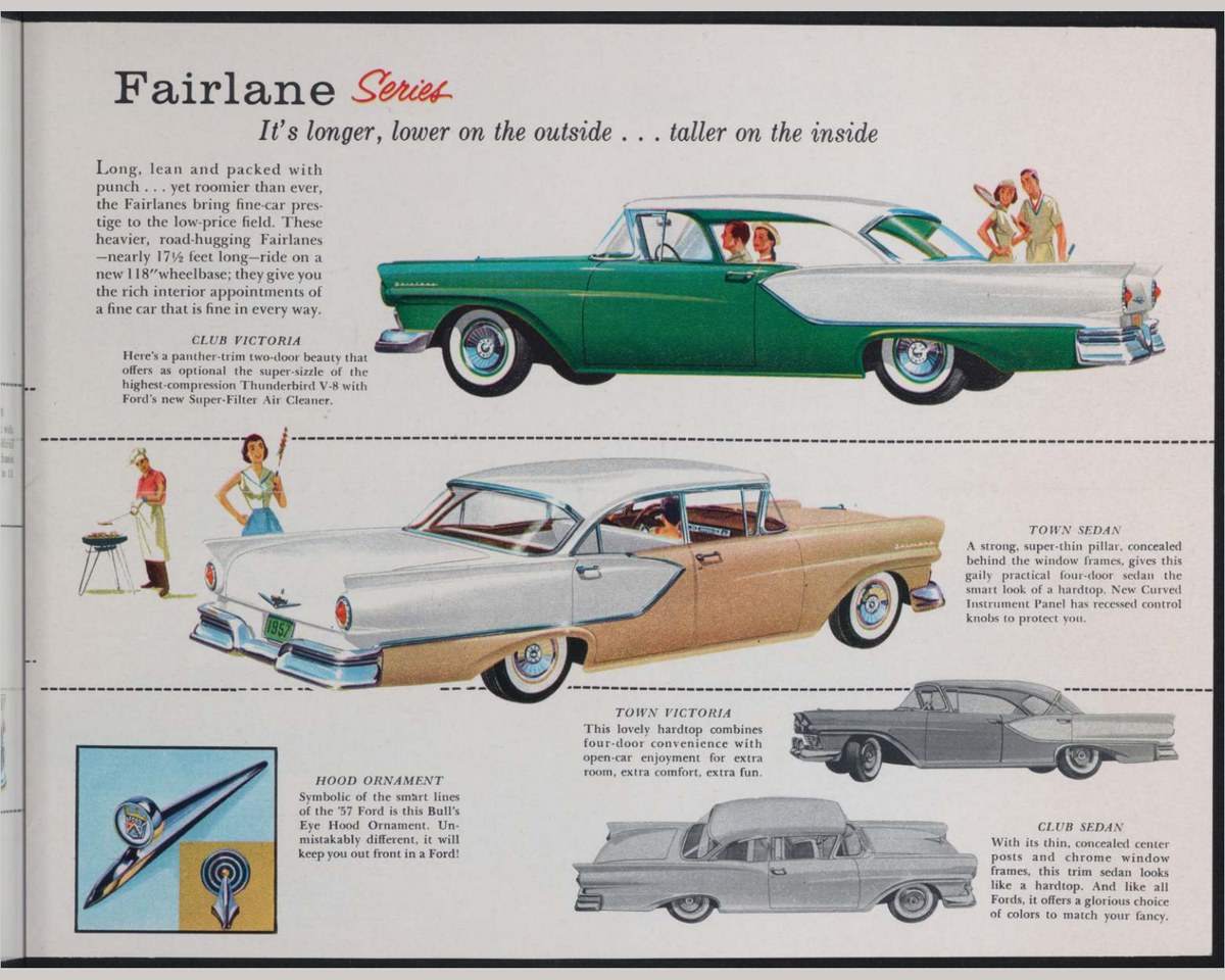 1957 Ford Car Line Brochure Page 4 0057-0016 — 16×20 proportions