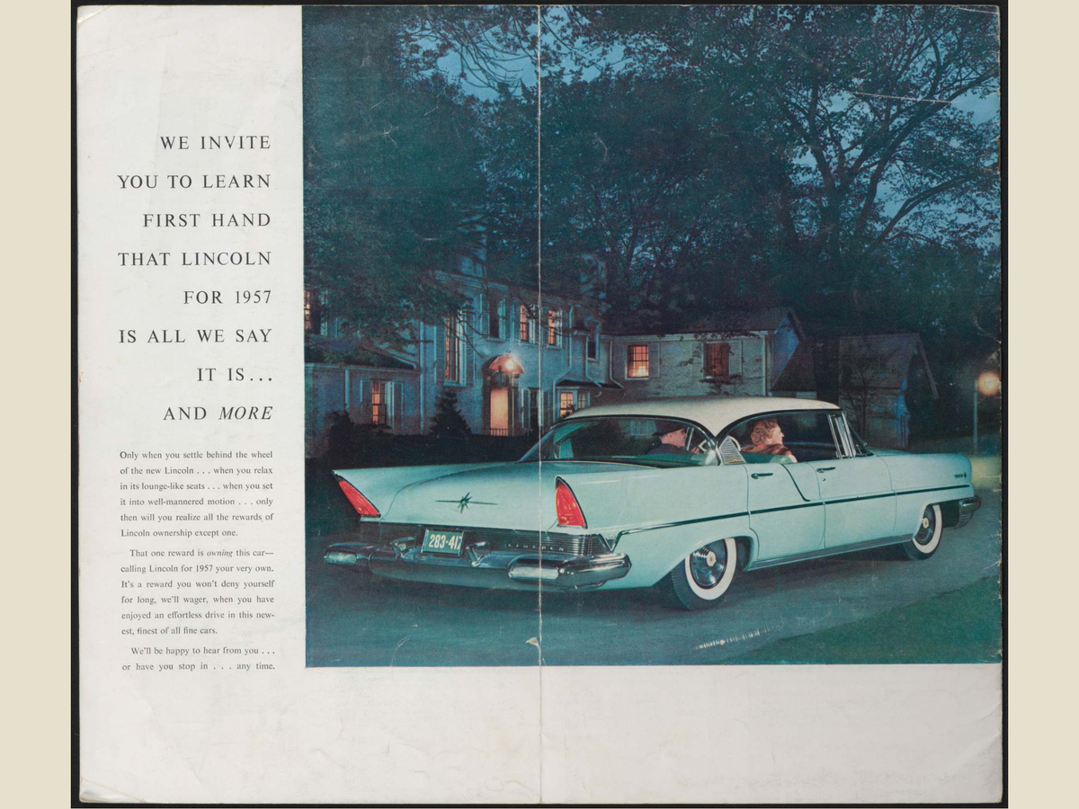 1957 Lincoln Premiere Brochure Page 12 0057-0017 — 18×24 proportions