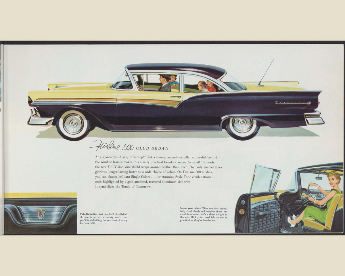 1957 Ford Fairlane and Fairlane 500 Brochure Page 11 0057-0024 — 16×20 proportions