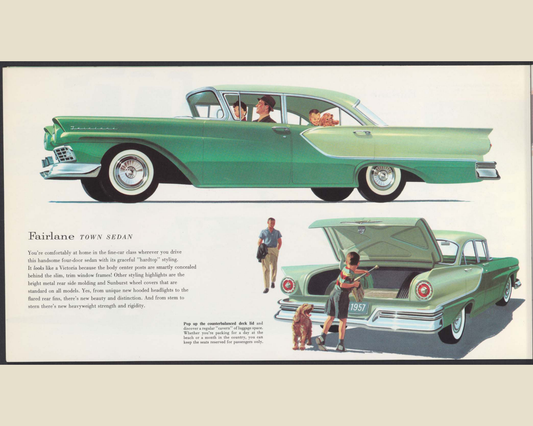 1957 Ford Fairlane and Fairlane 500 Brochure Page 16 0057-0028 — 16×20 proportions