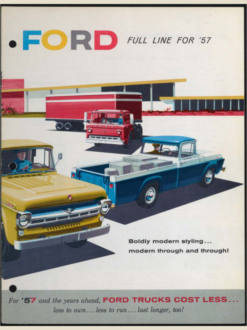 1957 Ford Truck full line Brochure Page 1 0057-0037 — 18×24 proportions