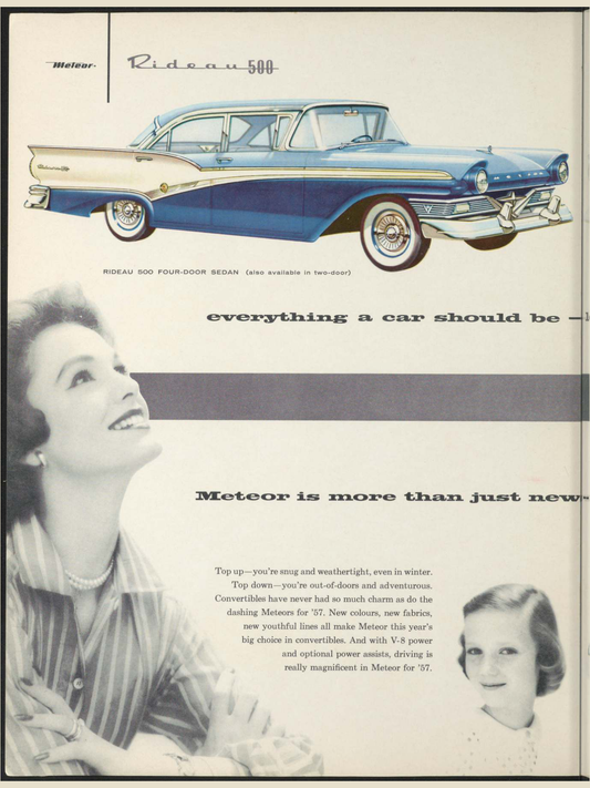 1957 Meteor Cars Brochure Page 6 0057-0046 — 18×24 proportions