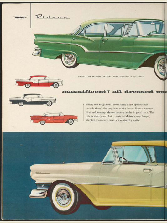 1957 Meteor Cars Brochure Page 12 0057-0049 — 18×24 proportions