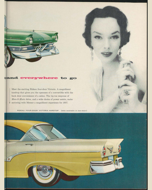 1957 Meteor Cars Brochure Page 13 0057-0050 — 16×20 proportions