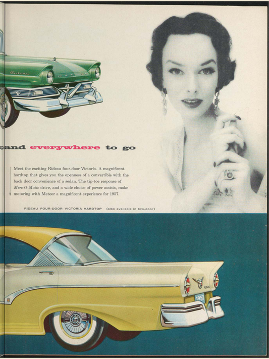 1957 Meteor Cars Brochure Page 13 0057-0050 — 18×24 proportions