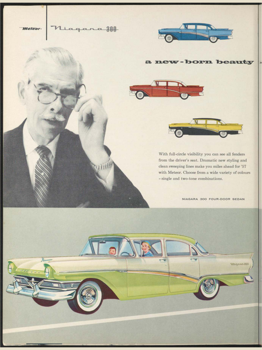 1957 Meteor Cars Brochure Page 14 0057-0051 — 18×24 proportions