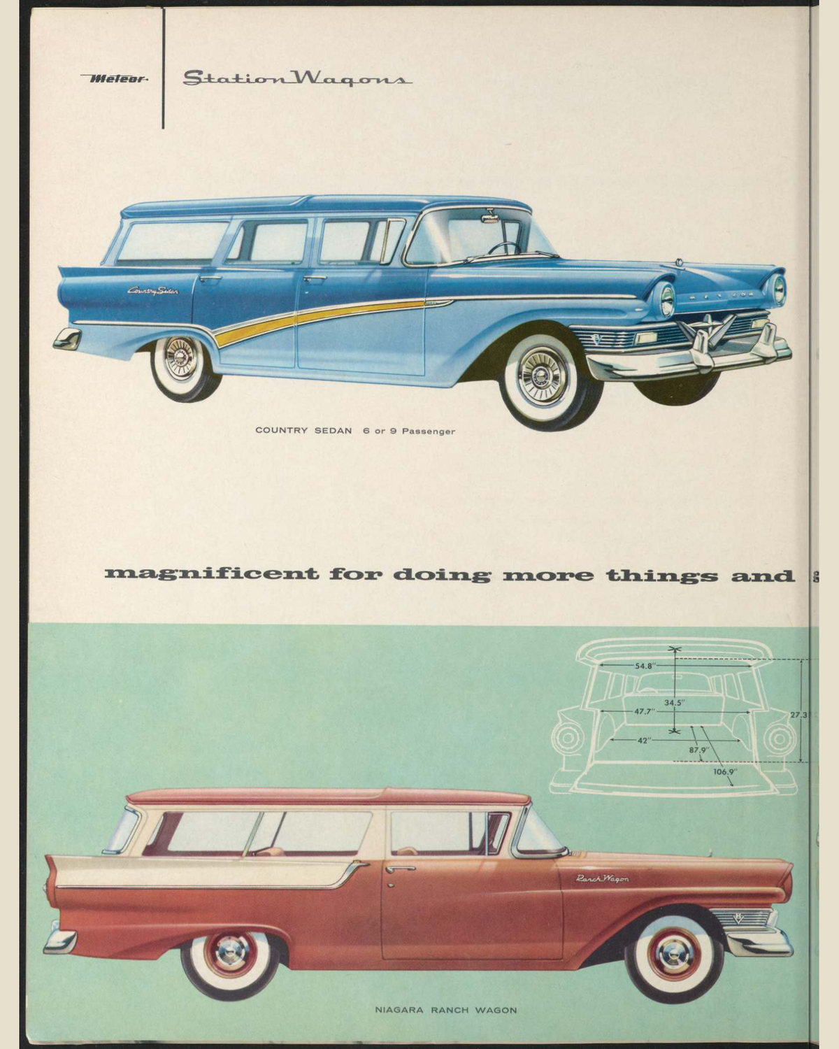1957 Meteor Cars Brochure Page 16 0057-0052 — 16×20 proportions