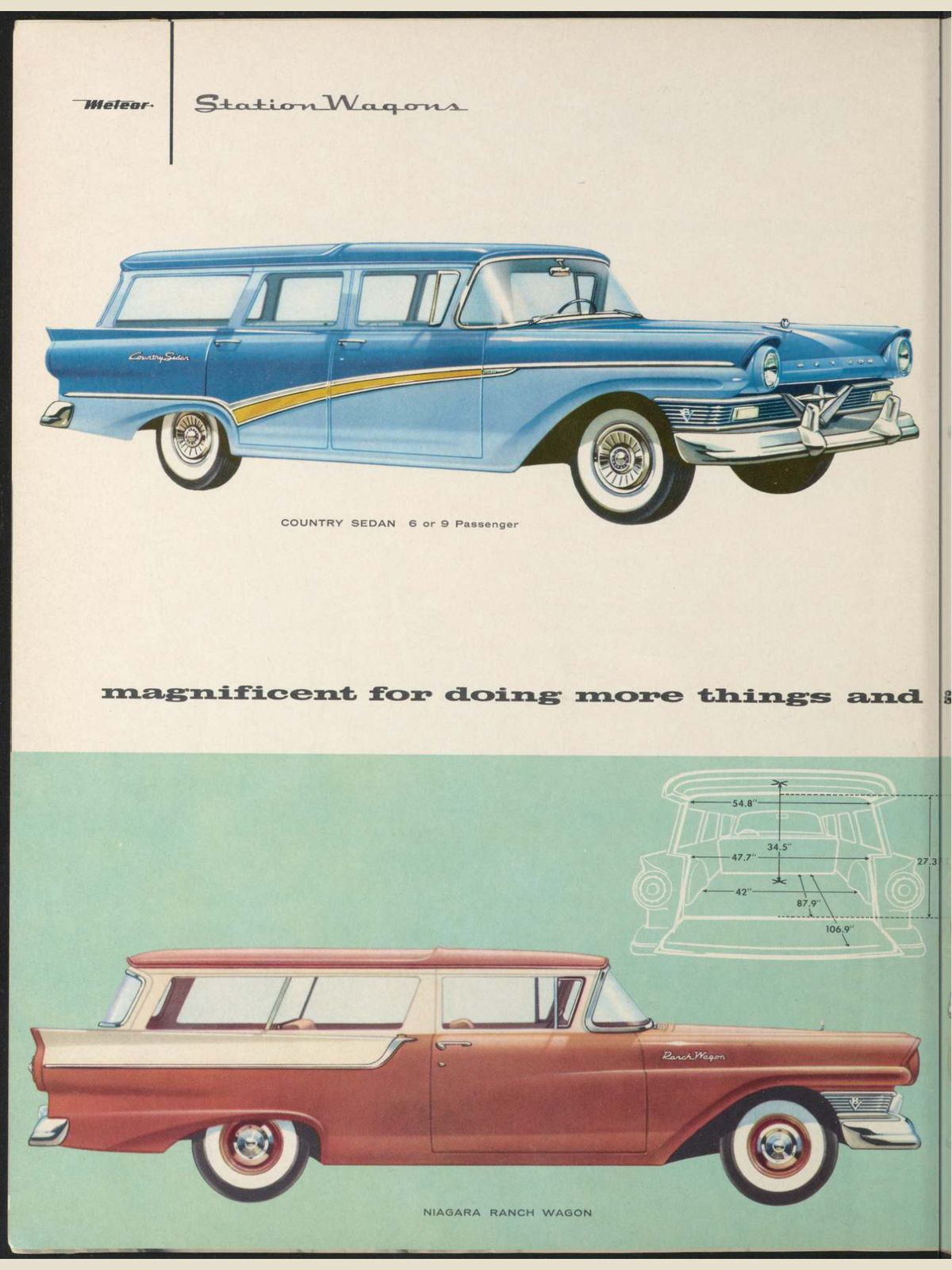 1957 Meteor Cars Brochure Page 16 0057-0052 — 18×24 proportions