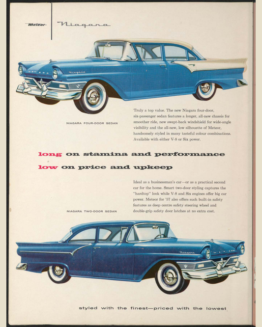 1957 Meteor Cars Brochure Page 18 0057-0054 — 16×20 proportions