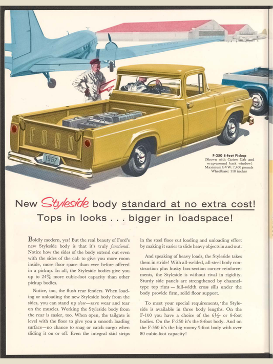 1957 ford f series light duty trucks Brochure Page 4 0057-0060 — 18×24 proportions