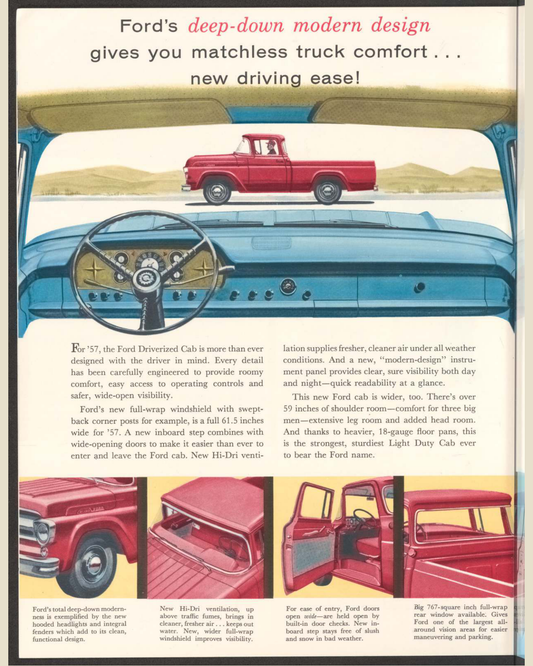 1957 ford f series light duty trucks Brochure Page 6 0057-0061 — 16×20 proportions