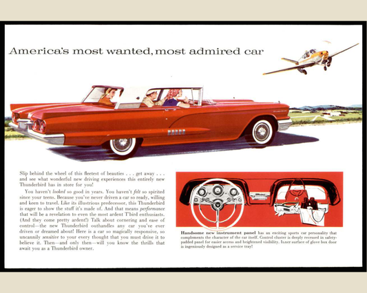 1958 Ford Thunderbird Brochure Page 3 0058-0011 — 16×20 proportions