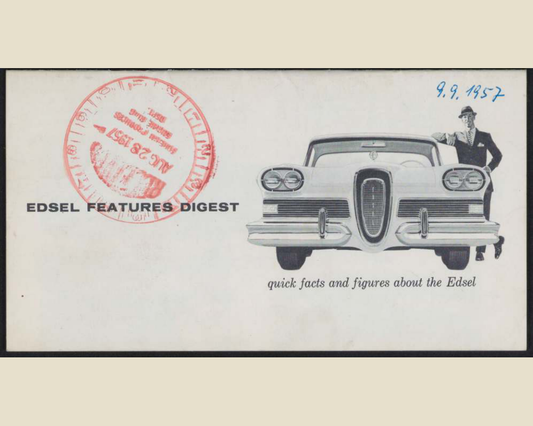 1958 Ford Edsel Brochure Page 1 0058-0018 — 16×20 proportions