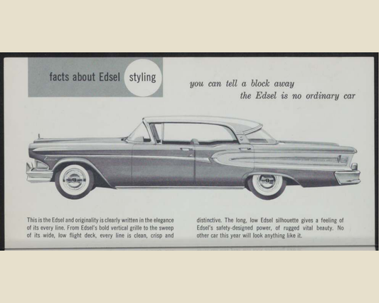 1958 Ford Edsel Brochure Page 2 0058-0019 — 16×20 proportions