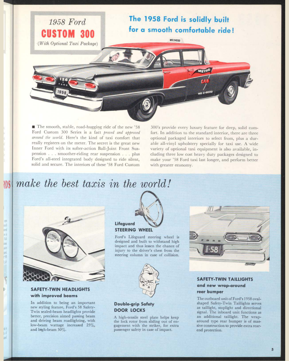 1958 Ford Taxi Brochure Page 5 0058-0022 — 16×20 proportions