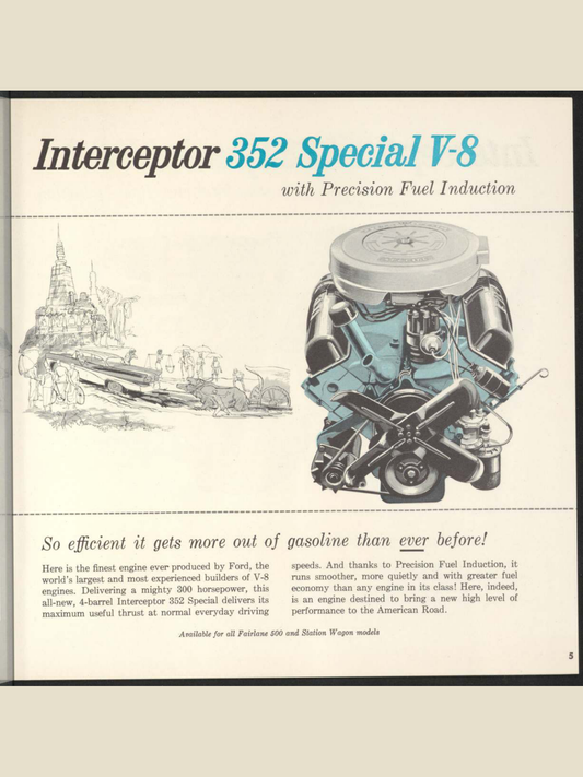 1958 Ford Interceptor V8 Engines Brochure Page 5 0058-0024 — 18×24 proportions