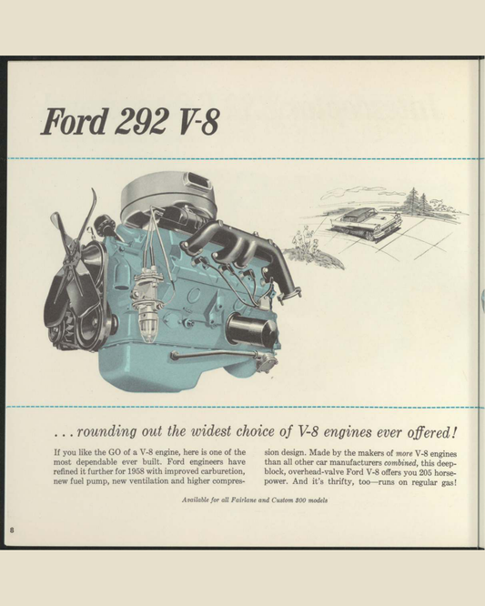 1958 Ford Interceptor V8 Engines Brochure Page 8 0058-0025 — 16×20 proportions