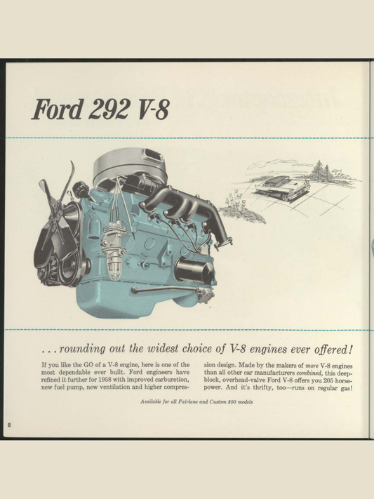 1958 Ford Interceptor V8 Engines Brochure Page 8 0058-0025 — 18×24 proportions