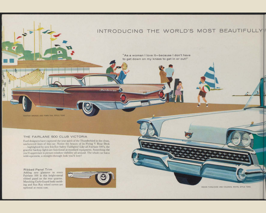 1959 Ford Car Line Brochure Page 4 0059-0016 — 16×20 proportions
