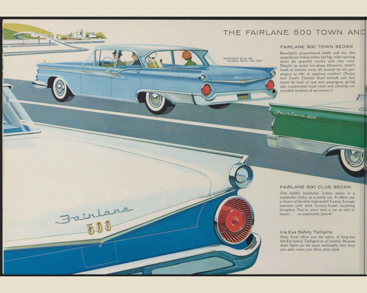 1959 Ford Car Line Brochure Page 6 0059-0017 — 16×20 proportions